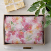 Chic Floral Watercolor Pink Peonies Muster Seidenpapier (Geschenk)