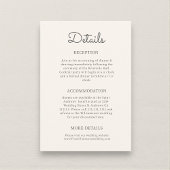Chic Floral Watercolor Wedding Information Card Begleitkarte