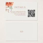 Chic Floral Wedding Details QR Code Umschließungsk (Vorne & Hinten)