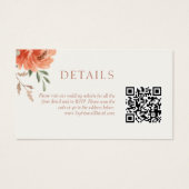 Chic Floral Wedding Details QR Code Umschließungsk (Vorderseite)