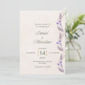Chic Floral Wedding Einladung (Stehend Vorderseite)