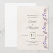 Chic Floral Wedding Einladung (Vorne/Hinten)