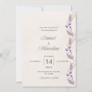 Chic Floral Wedding Einladung