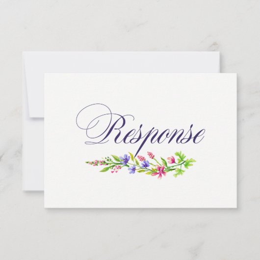 Chic Floral Wedding Einladung UAWG/Response Card (Vorderseite)