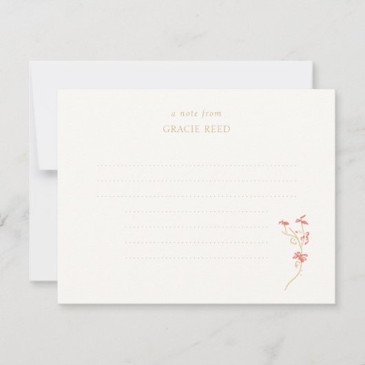 Chic Floral Wedding Lined Handgeschriebene Note Ca (Vorderseite)