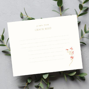 Chic Floral Wedding Lined Handgeschriebene Note Ca