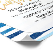 Chic Floral Wedding Signature Cocktail Drink Menü Poster (Ecke)