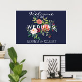 Chic Floral Wedding Welcome Poster (Heimbüro)