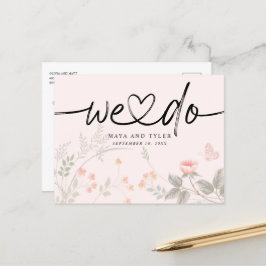 Chic Floral wir Hochzeit speichern das Datum Ankündigungspostkarte