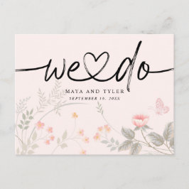 Chic Floral wir Hochzeit speichern das Datum Ankündigungspostkarte