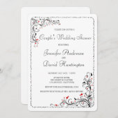 Chic Floral Wirbel Couple's Polterabend Einladung (Vorne/Hinten)