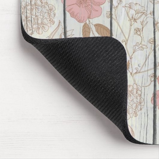 Chic Floral Wood Mousepad (Ecke)