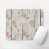 Chic Floral Wood Mousepad (Mit Mouse)