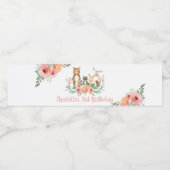 Chic Floral Woodland Animals Baby Dusche Geburtsta Wasserflaschenetikett (Einzelnes Label)