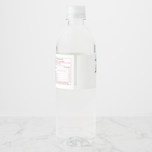 Chic Floral Woodland Animals Baby Dusche Geburtsta Wasserflaschenetikett (Rückseite)