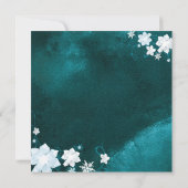 Chic Floral Wreath Aquamarin Winter Brautparty Einladung (Rückseite)