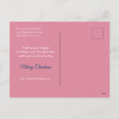 Chic Floral Wreath Dark Blue Foto Weihnachten (Rückseite)