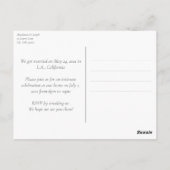 Chic Floral Wreath gerade Eloped Ankündigung Einla Postkarte (Rückseite)