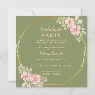 Chic Floral Wreath Junggeselinnen-Abschied Einladu Einladung