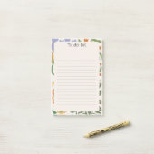 Chic florale Hintergrund Rosa Grün Post-it Klebezettel (Auf Schreibtisch)