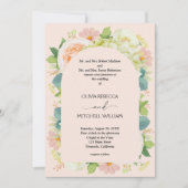 Chic Florals Blush Pink Wedding All in One Einladung (Vorderseite)