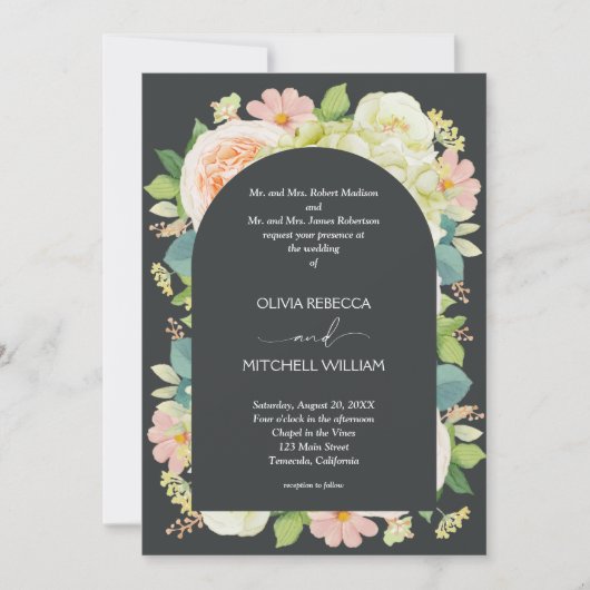 Chic Florals Dark Wedding All in One (Vorderseite)