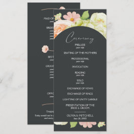 Chic Florals Dark Wedding Zeremonie Programm