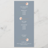 Chic Florals Dusty Blue Wedding Zeremonie Programm (Rückseite)
