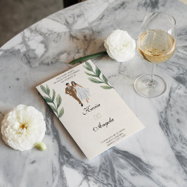 Chic Florals Moderne Minimalistische Hochzeitseinl Feiertagskarte