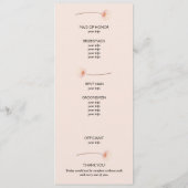 Chic Florals Pink Wedding Zeremonie Programm (Rückseite)