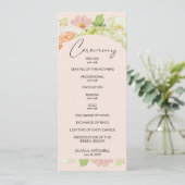 Chic Florals Pink Wedding Zeremonie Programm (Stehend Vorderseite)