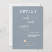 Chic Florals Wedding All in One Dusty Blue Einladung (Rückseite)