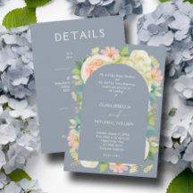 Chic Florals Wedding All in One Dusty Blue