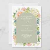 Chic Florals Wedding All in One Sage Green Einladung (Vorderseite)