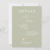 Chic Florals Wedding All in One Sage Green Einladung (Rückseite)