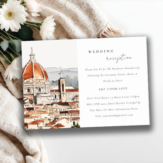 Chic Florence Cathedral Italien Hochzeitsempfang Begleitkarte