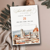 Chic Florence Cathedral Italien Wasserfarbenhochze Save The Date