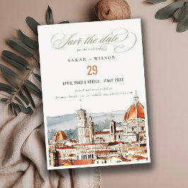Chic Florence Cathedral Italien Wasserfarbenhochze Save The Date