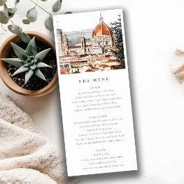 Chic Florence Cathedral Italien Wedding Menu Card Einladung