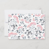 Chic florgrau pinkfarbene Aquarellfarbenhochzeit R RSVP Karte (Rückseite)