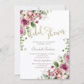 Chic Flowers Bridal Shower Einladung (Vorderseite)