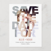 Chic Flüchtige Blick EDITABLE FARBE Save the Date Postkarte (Vorderseite)