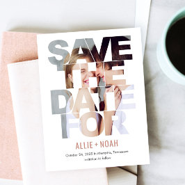 Chic Flüchtige Blick EDITABLE FARBE Save the Date  Postkarte