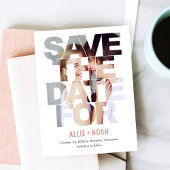 Chic Flüchtige Blick EDITABLE FARBE Save the Date Postkarte