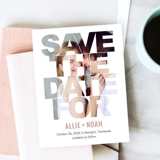 Chic Flüchtige Blick EDITABLE FARBE Save the Date Postkarte