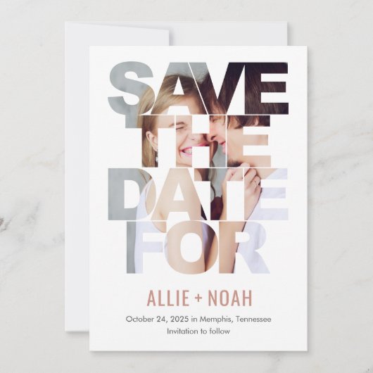 Chic Flüchtige Blick EDITABLE FARBEITER Save the D Dankeskarte (Vorderseite)