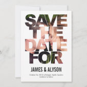 Chic Flüchtige Blick Save the Date Card (Vorderseite)