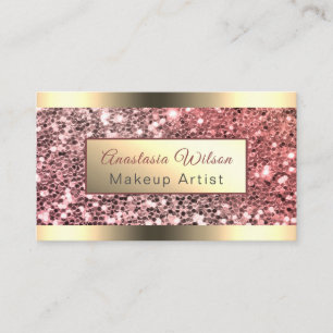 Chic Foil Rose Gold Glitzer Visitenkarte