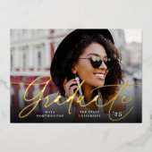 Chic Foil Script | Ankündigung von Foto Abschluss (Vorderseite)
