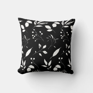 Chic Foliage Black and White Kissen